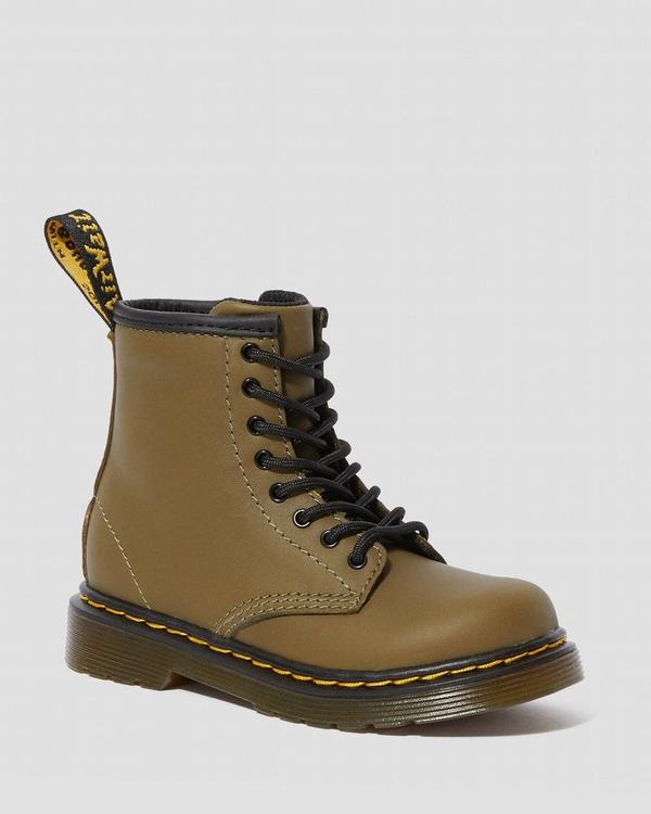 Dr Martens Dětské Kotníkové Boty Toddler 1460 Romario Olivy Zelené, CZ-124709